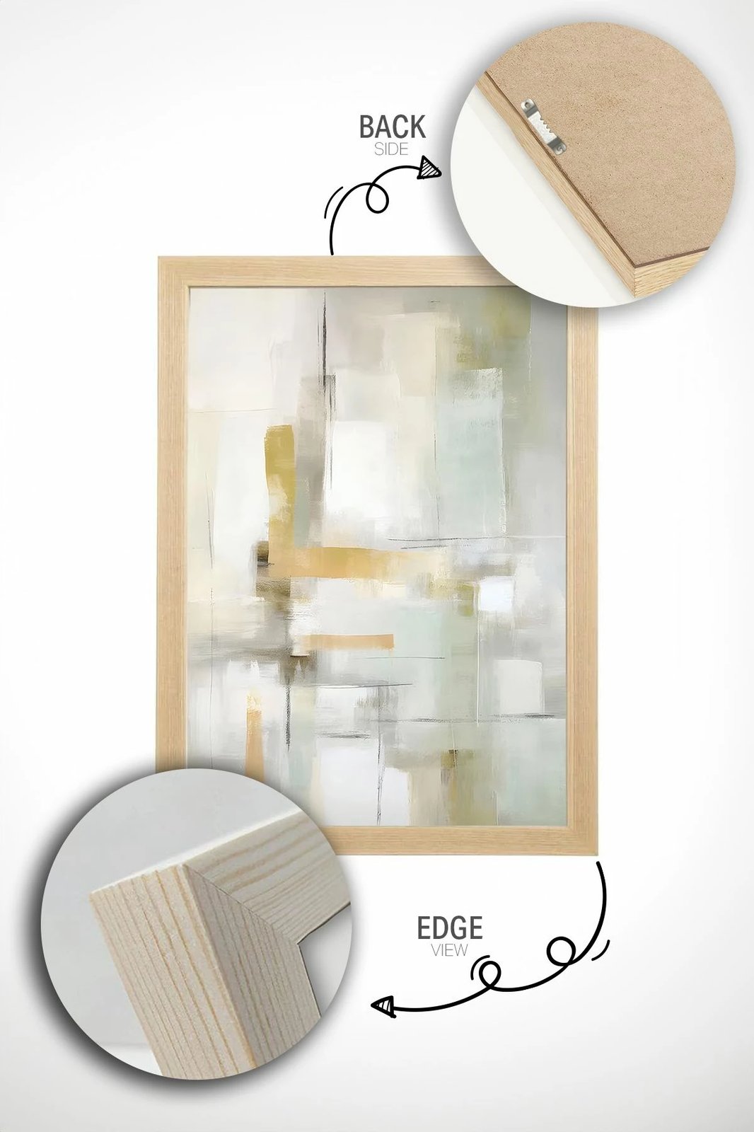 Pikturë dekorative me kornizë (2 copë), Wallity, Ersy2Lımodel34-Ahsap