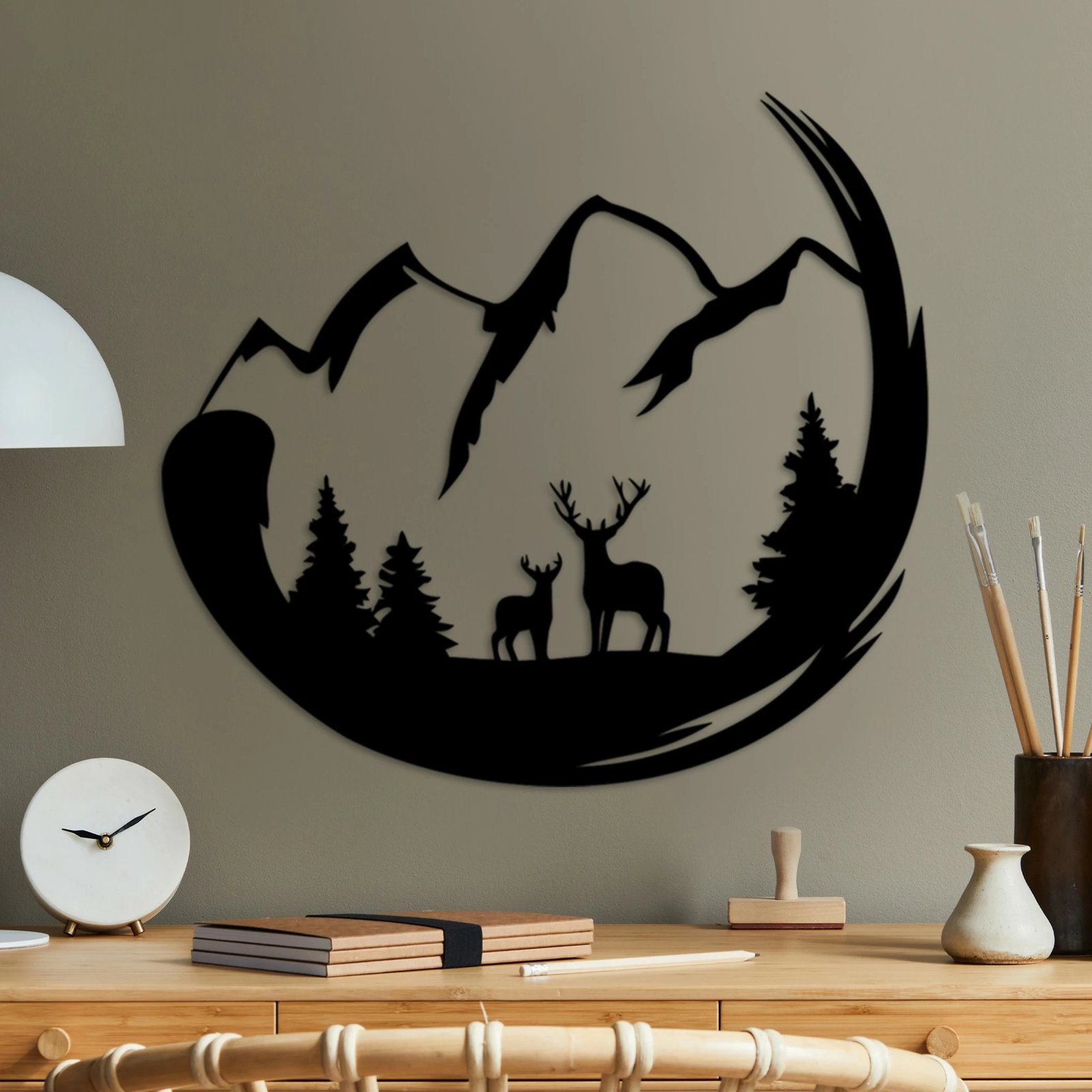 Aksesor dekorativ metalik për mur, dizajn Nënë dhe Bir, Wallity