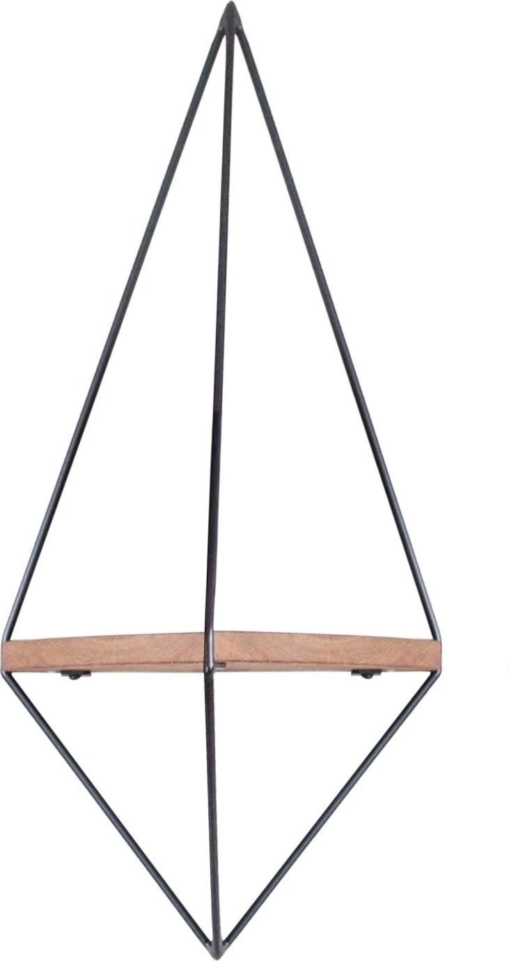 Raft dekorativ për mur, dru arre, metal i zi, Hanah Home, Wr039 Raft dekorativ për mur, dru arre, metal i zi, Hanah Home, Wr039