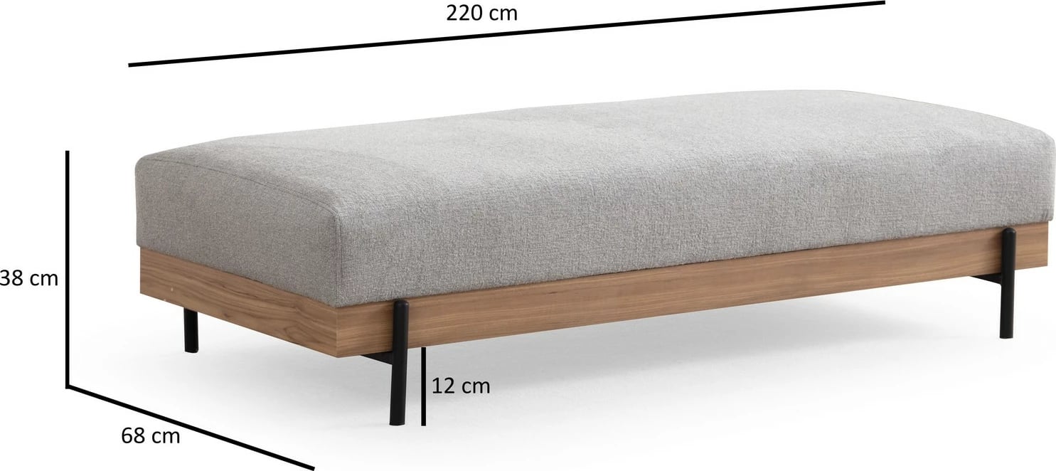Pouf Atelier del Sofa, ngjyrë gri, Eti Oak Pouf