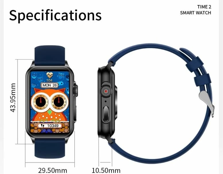 Smartwatch për femra Rubicon, zi/kaltër e errët