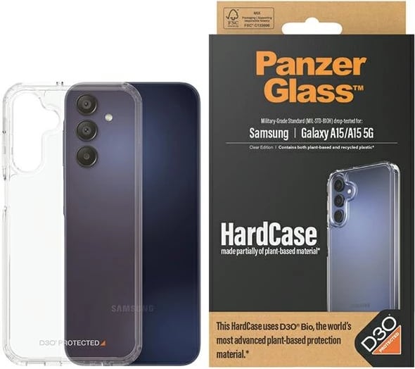 Mbështjellës PanzerGlass HardCase për Samsung Galaxy A15/A15 5G, Transparent