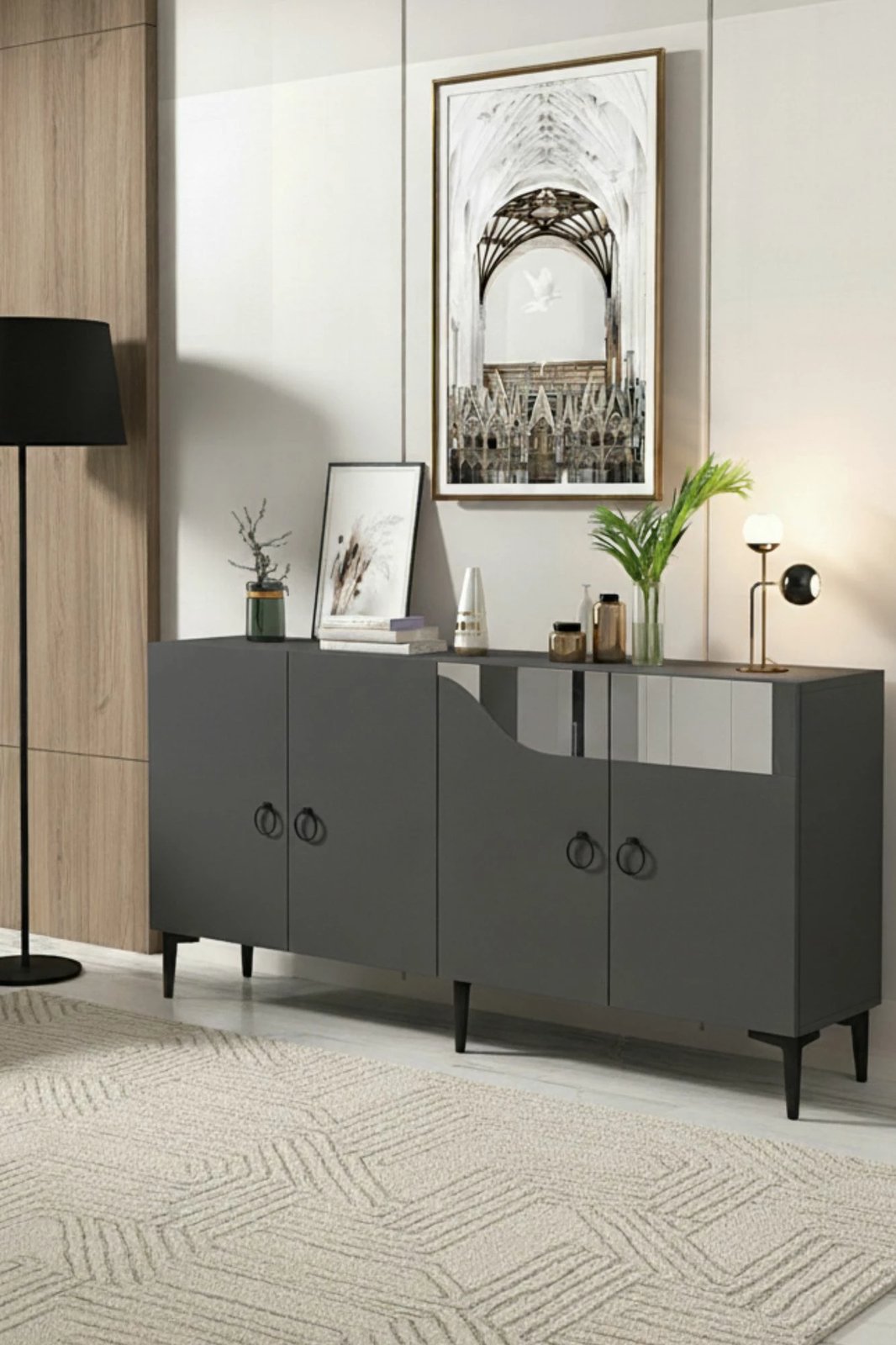 Konsolë Skye Decor, Gama 150, antracit, argjend