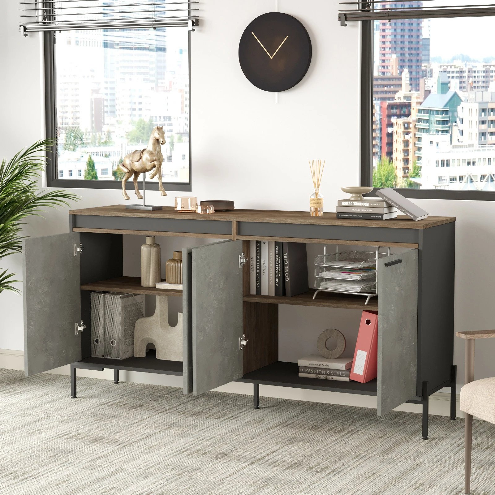 Dollap multifunksional Hanah Home, Vs5-Cga, kafe/gri/anthracite
