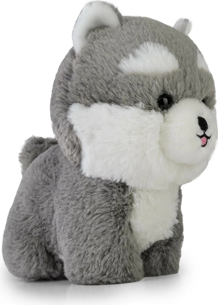 Lodër pelushi Husky Daffi Teddy Pets, 19 cm, gri e bardhë