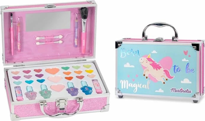 Set aksesorësh grimi Martinelia Unicorn Perfect Traveller Glitter Case unisex