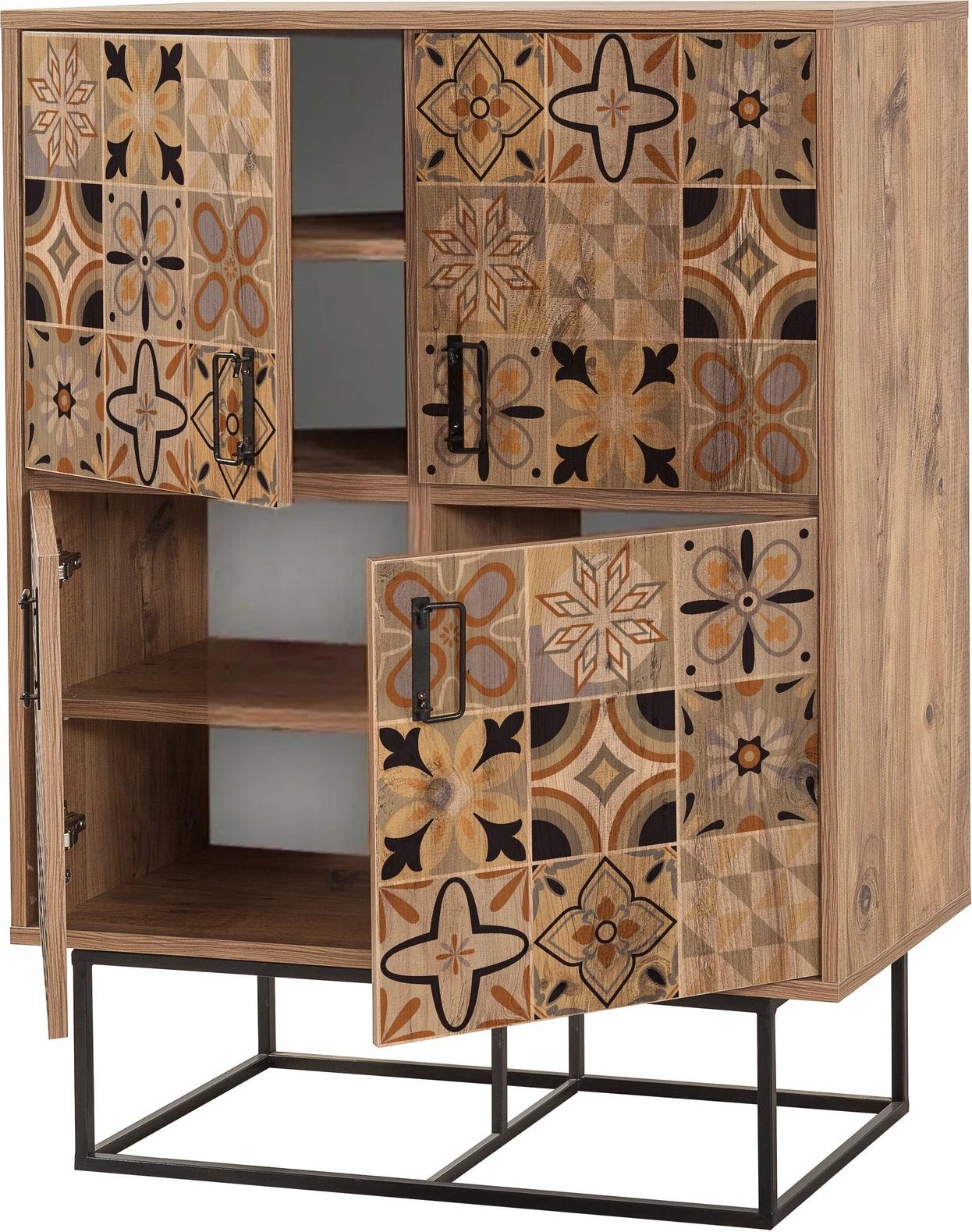 Dollap shumëfunksional Quantum Solo, dizajn retro, ngjyrë Atlantic Pine dhe e zezë