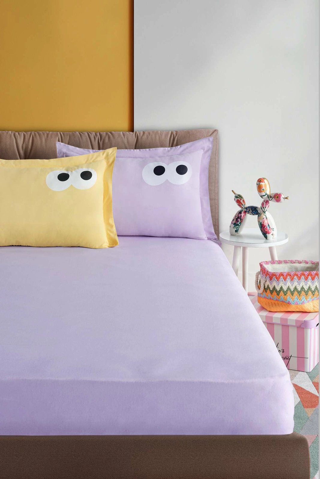 Set çarçafësh dopio L'essentiel, Funny, ngjyrë lejla