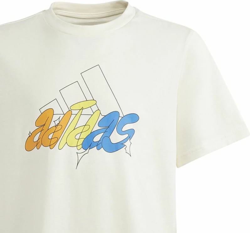 Maicë për fëmijë adidas GFX Illustrated Jr, e bardhë