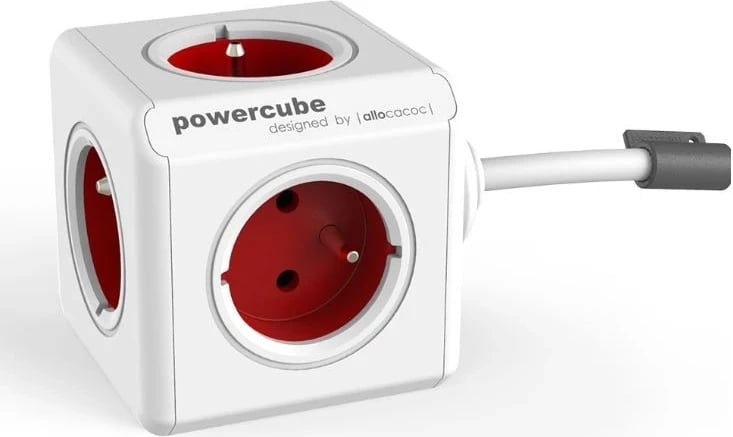 PowerCube Extended, 5 vende, 1.5m, i kuq