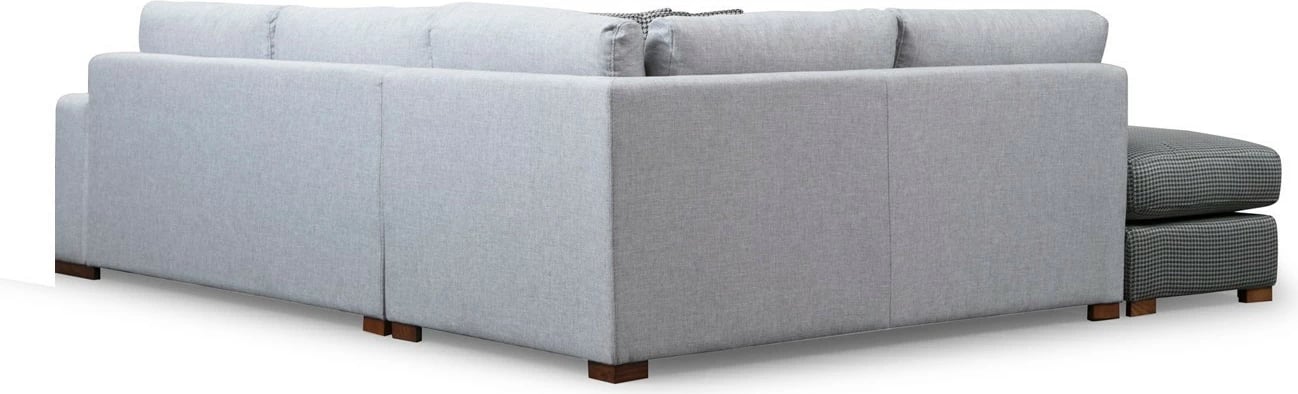 Këndsofa Atelier del Sofa, Loop 1, gri dhe gri e çelët, me pouf