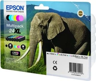 Set kartrixha boje Epson 24XL Multipack C13T24384011, kapacitet i lartë ~55.7 ml, shumëngjyrëshe