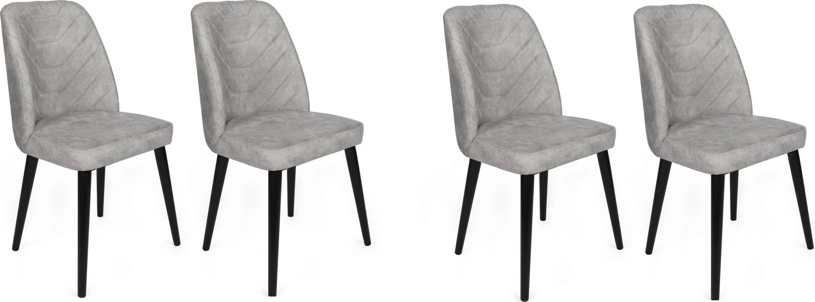 Set karrigesh (4 copë) Skye Decor, Dallas-524 V4, gri dhe e zezë