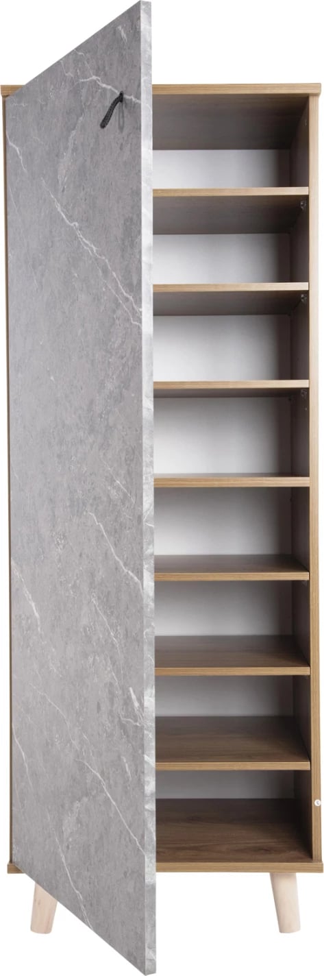 Dollap këpucësh ALVARO FH8954.12 melaminë me teksturë guri 50x38x135Hcm