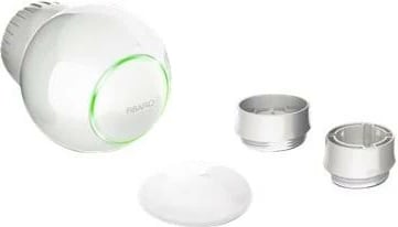 Kontrollues ngrohjeje smart FIBARO Heat Controller SP, paketë, e bardhë dhe e kuqe
