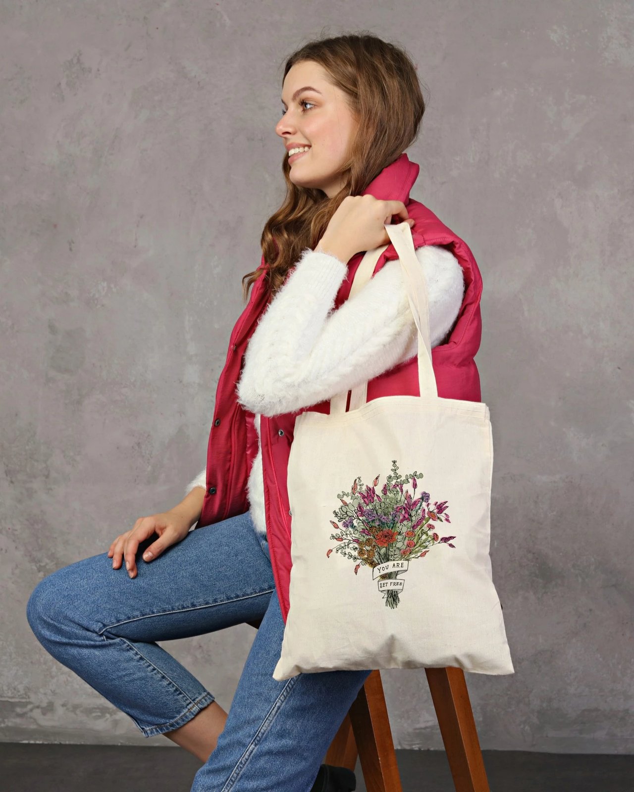 Çantë tote Zoozie Bags, krem, 35x40cm, 0481