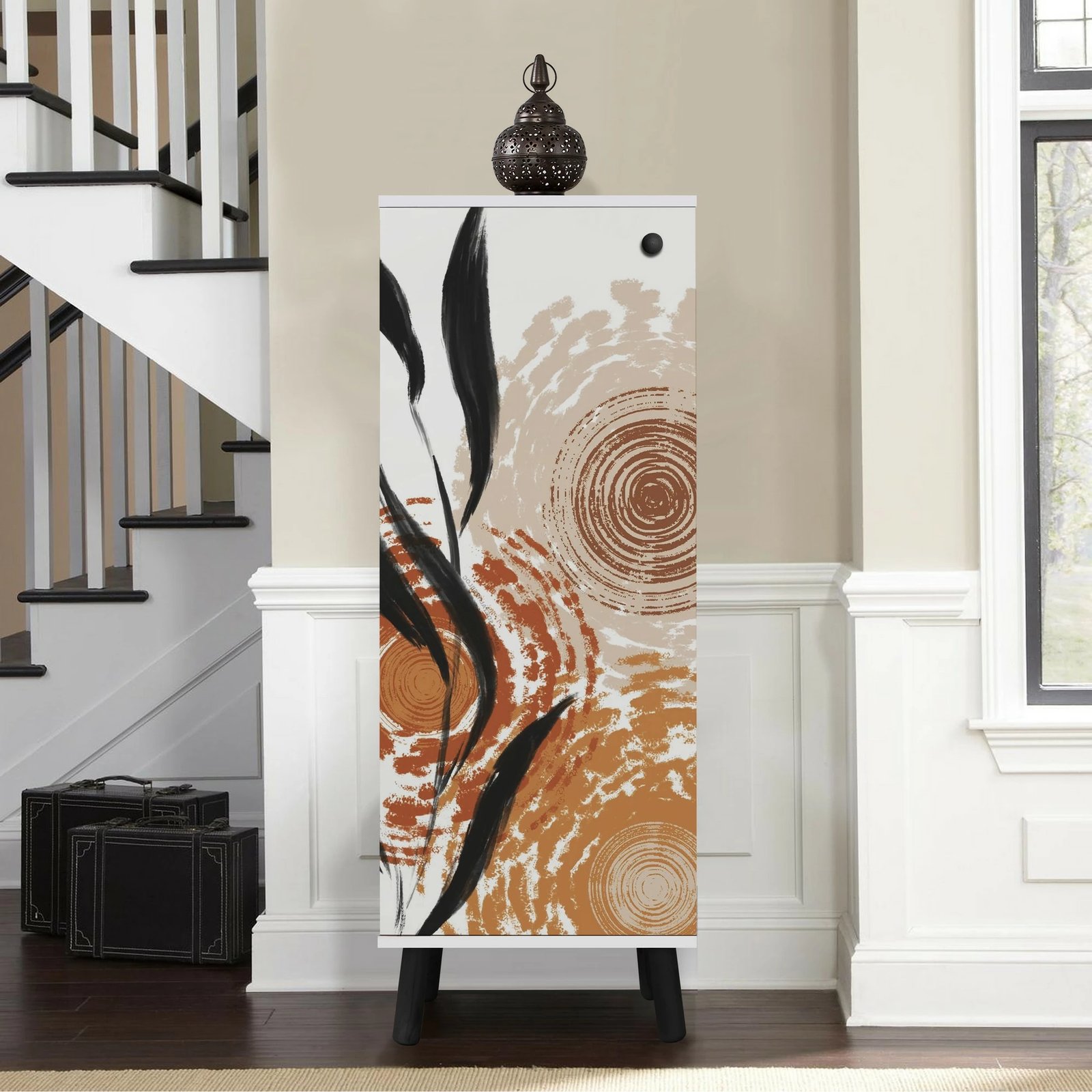 Dollap për këpuca Hanah Home, Vegas - SB 968, bardhë/zi, 50x135x38cm