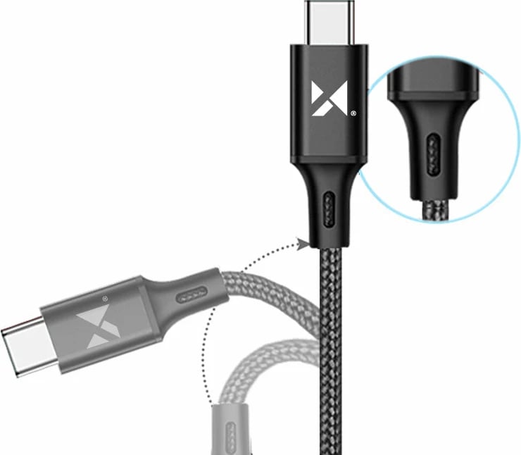 Kabllo USB në USB Type-C Wozinsky WUC-C2B, 2m, 2.4A, e zezë