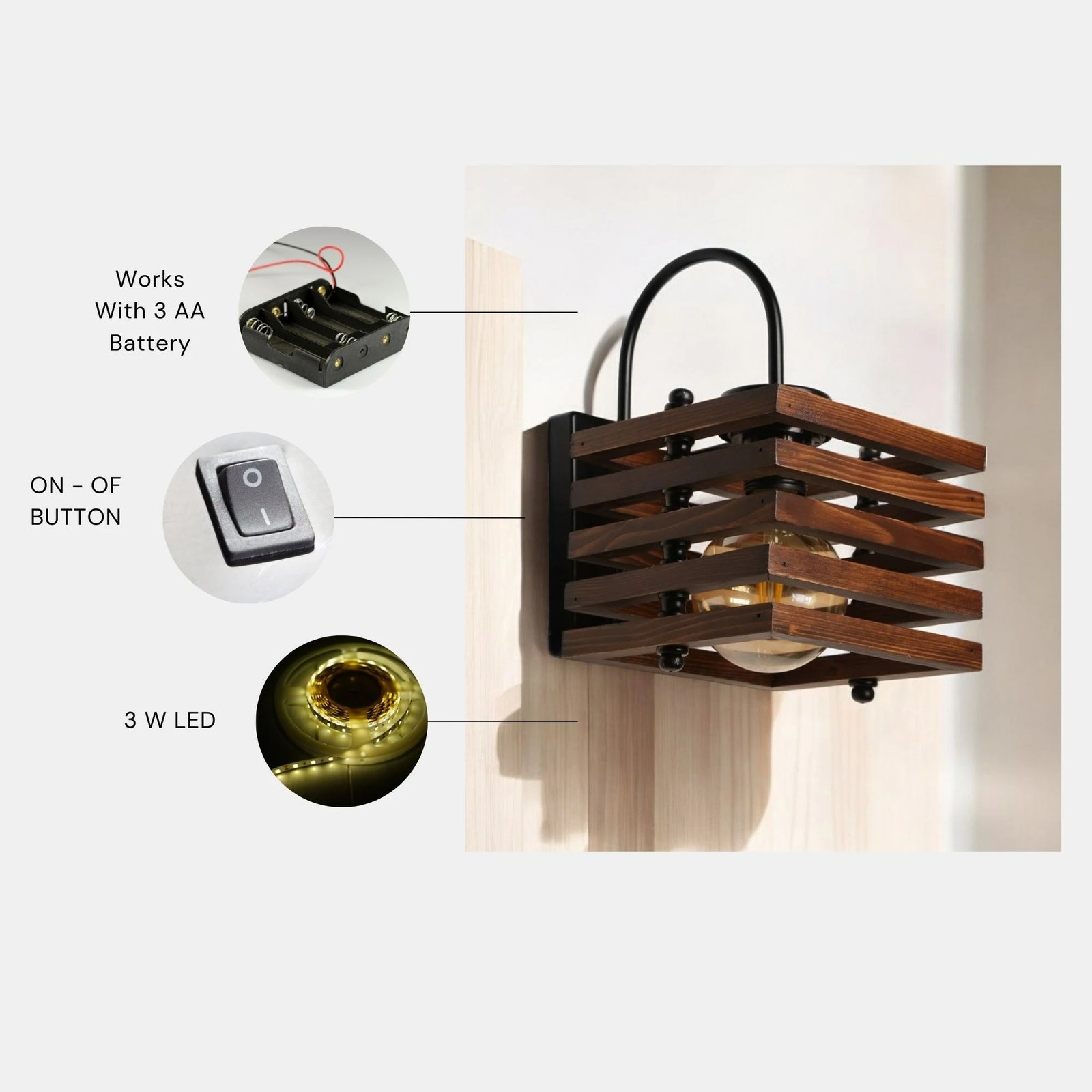 Llambë muri Opviq, dru arre, Avni - 8456-1CP