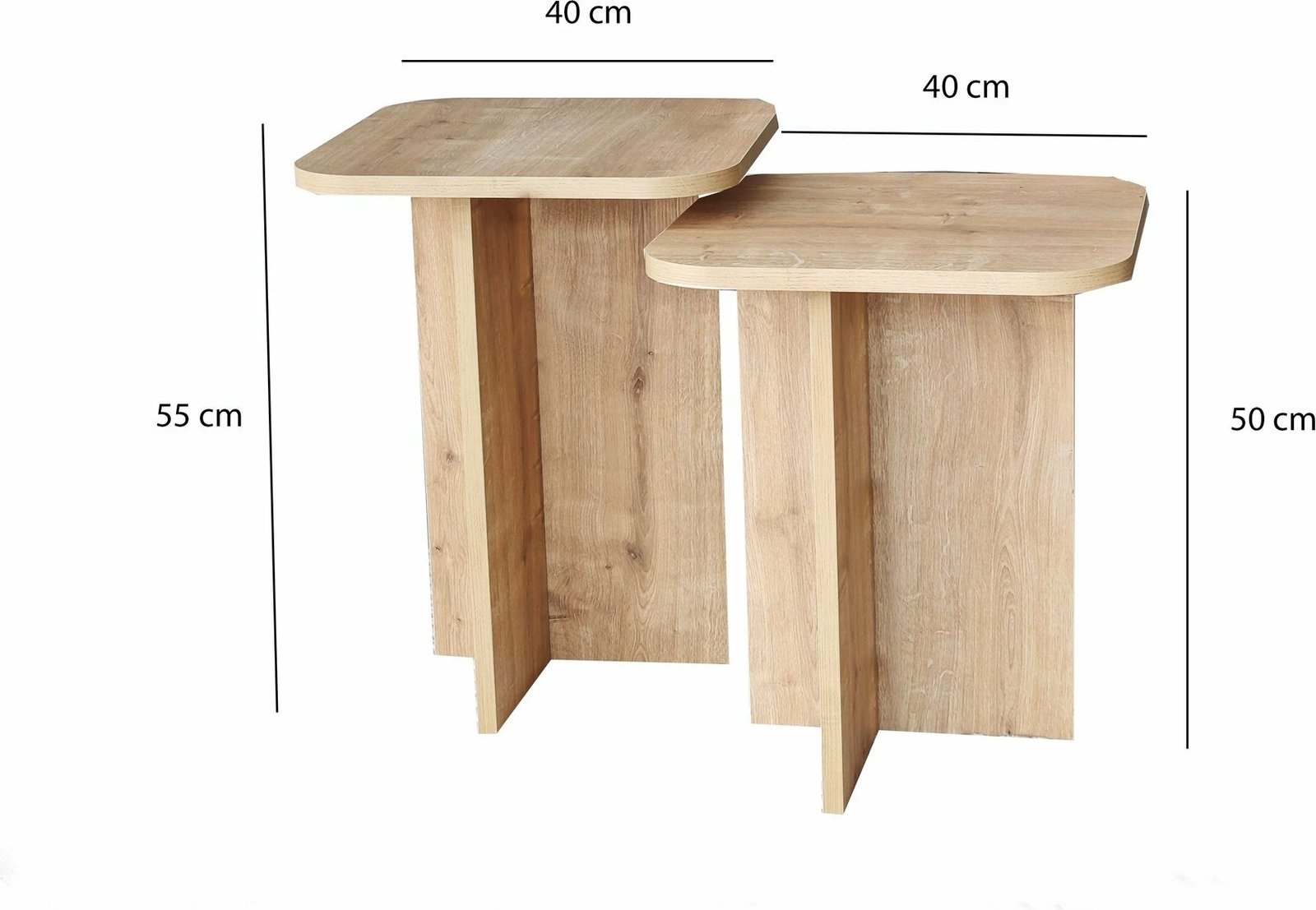 Set tavolinash anësore Hanah Home, Blues Set, ngjyrë lis, dy copë