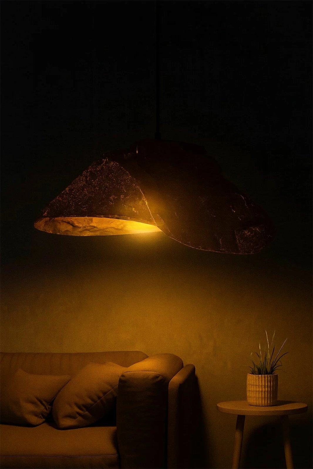 Llambë tavani Opviq, BK216, trup metalik, kapak beton karboni, ngjyrë kafe dhe e zezë, lartësi e rregullueshme