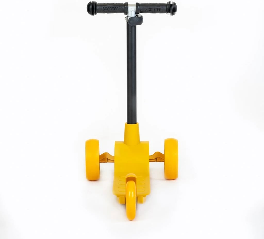 Trotinetë për fëmijë, Baby Mix, Prime, 3 rrota, lartësi e rregullueshme 52–76 cm, ngarkesë max 30 kg, e verdhë