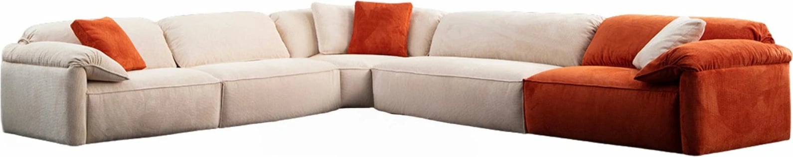 Këndare Flamingo, krem dhe portokalli, Atelier del Sofa, (L1+O1+C+O2+1.5R)