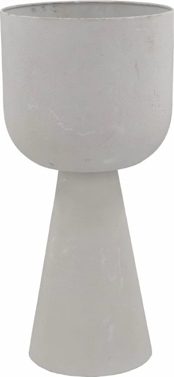 Vazo LINEAR 56, metalike, e bardhë, 26x26x56cm