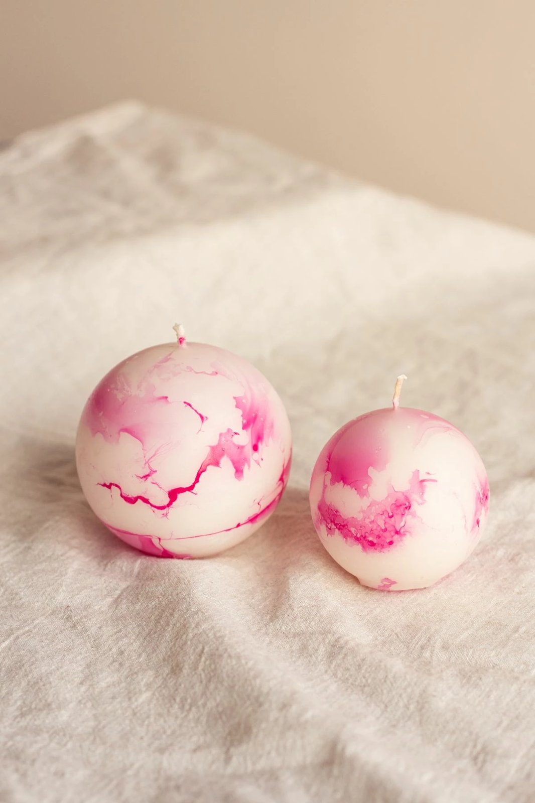 Set qirinjsh (2 copë), dizajn mermeri, rozë, Evila Originals