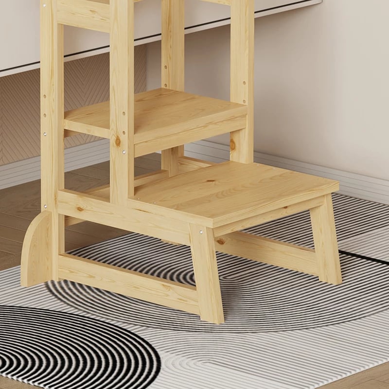 Kullë mësimi për fëmijë Chiquel, stil Montessori, dru pishe, ngjyrë natyrale, 45.7x51x90cm