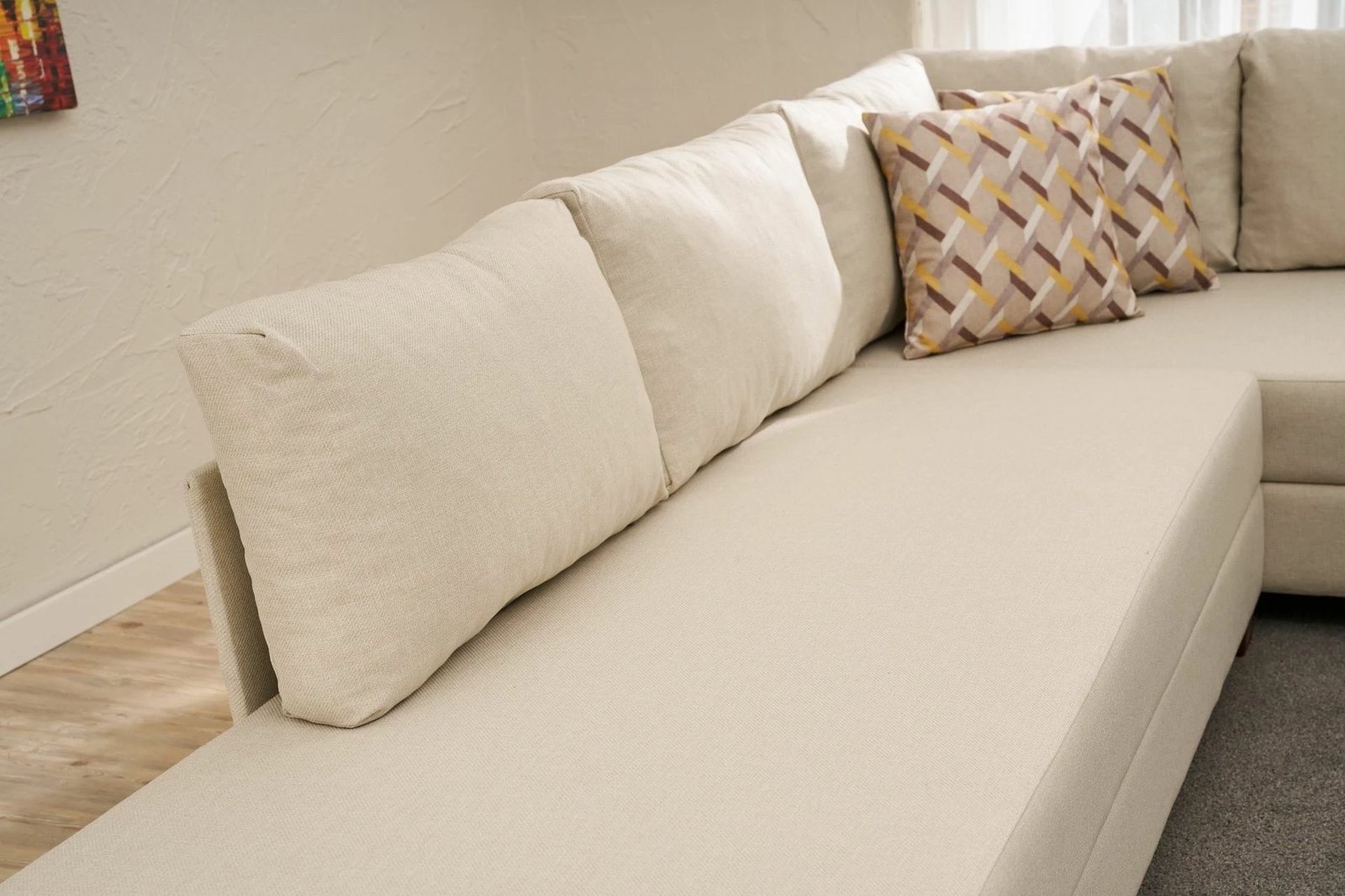 Kënd-sofë-krevat Atelier del Sofa, Aly Arzilla, kënd majtas, krem