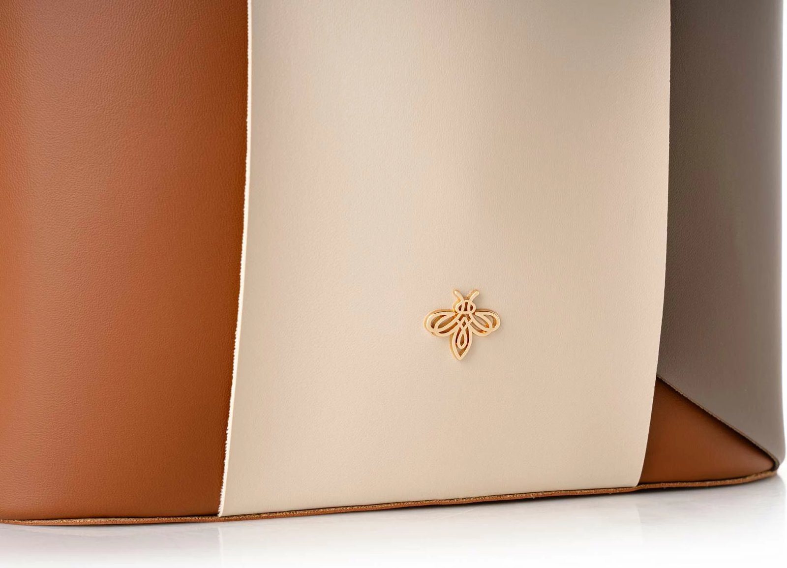 Çantë Tote Lucky Bees, 1292 v2, tan dhe mink