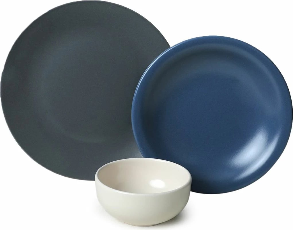 Set enësh për drekë, qeramikë, 18 copë, Hermia Concept, blu dhe bardhë, X0001509700000000000000000