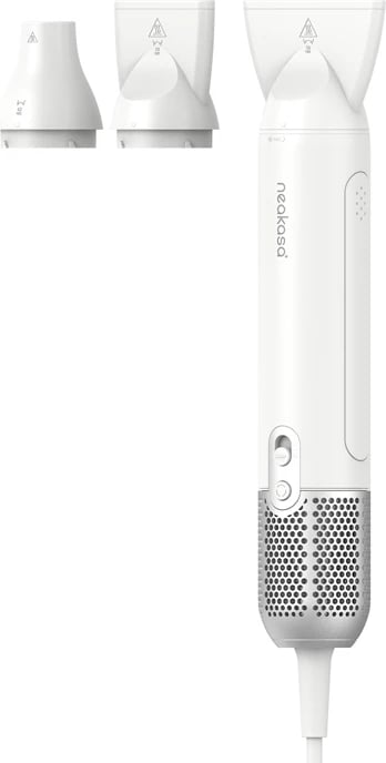 Tharëse qimesh për kafshë Neakasa F1, 1300 W, 2 shpejtësi, 4 nivele nxehtësie, ≤85 dB, 62 m/s, e bardhë, me 3 gryka