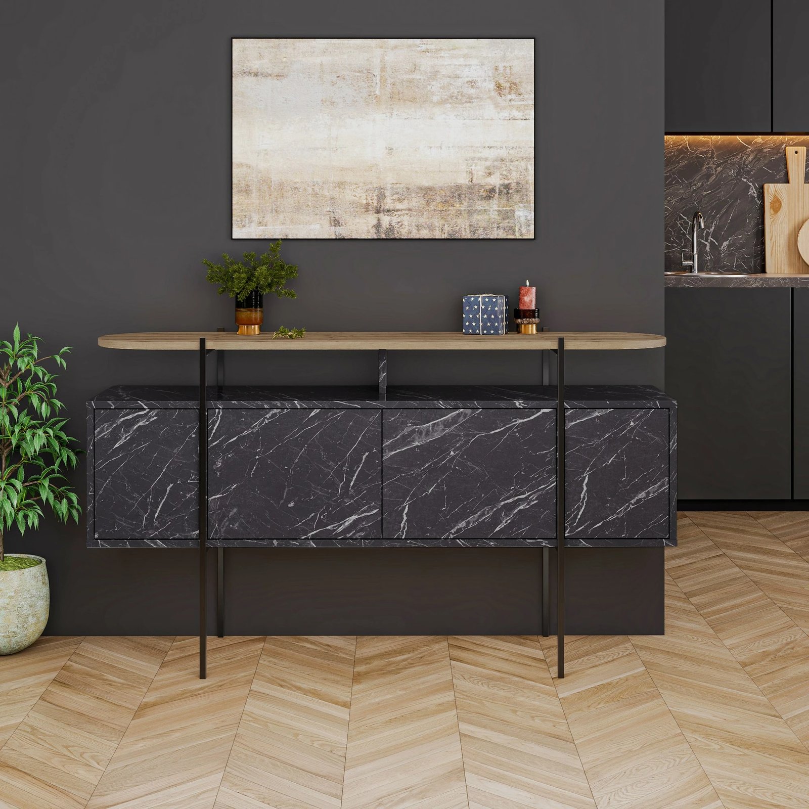 Konsol Skye Decor, ngjyrë Hitit-Bendir