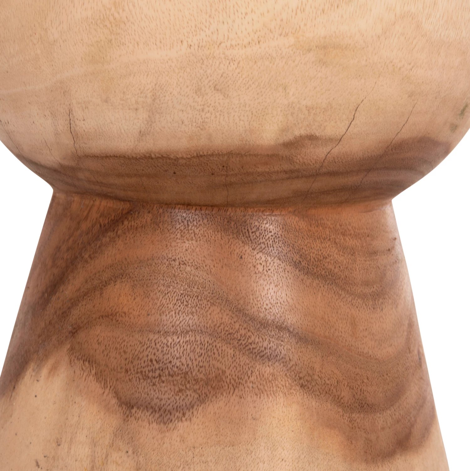 Stool i rrumbullakët MAMBA, dru suar natyral, FH9901.11, 30x45cm