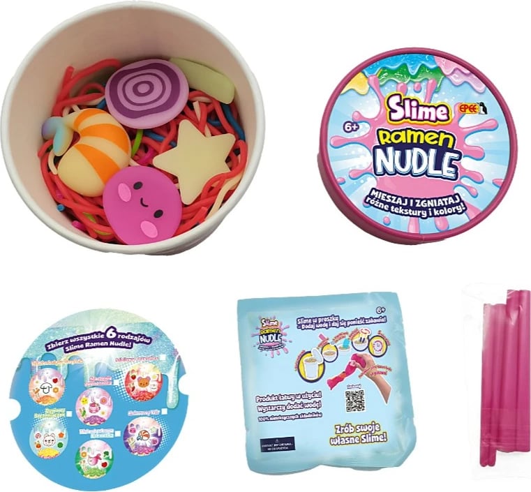 Set lodër slime Epee Slime Ramen Noodle, shumëngjyrëshe