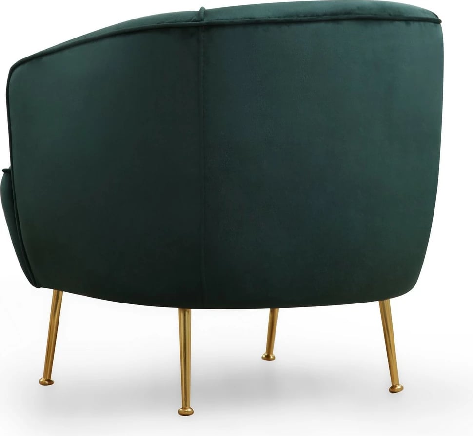 Karrige Wing, ngjyrë e gjelbër, këmbë metalike të arta, Atelier del Sofa, Piccoli