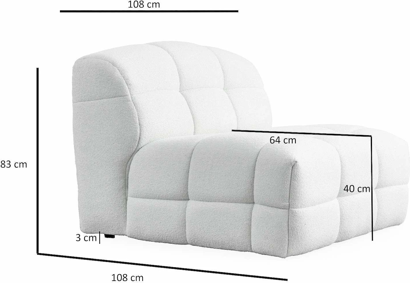 Karrige njëvendëshe Pescara O1, e bardhë, Atelier del Sofa