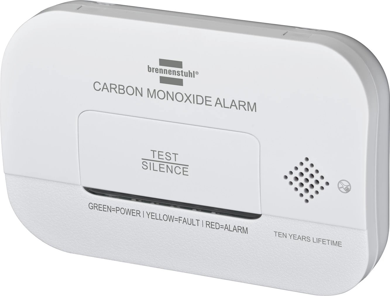 Detektor monoksidi Brennenstuhl CM A 3030 me alarm dhe LED, i bardhë