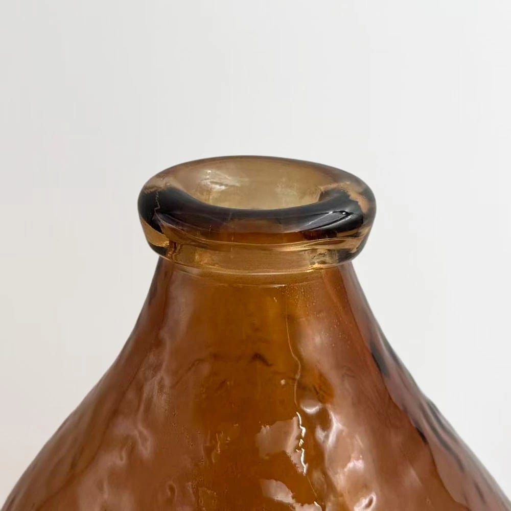 Vazë qelqi, ngjyrë karamel, 22x22x35.5cm