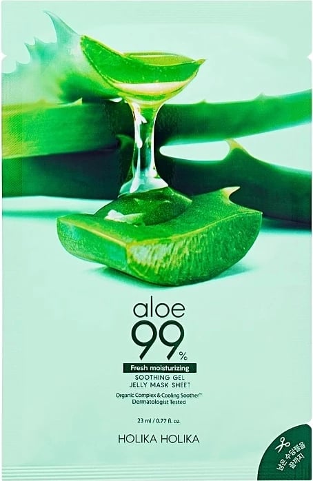 Maskë fytyre për femra HOLIKA HOLIKA Aloe 99% Soothing Gel Jelly Mask Sheet, 23ml