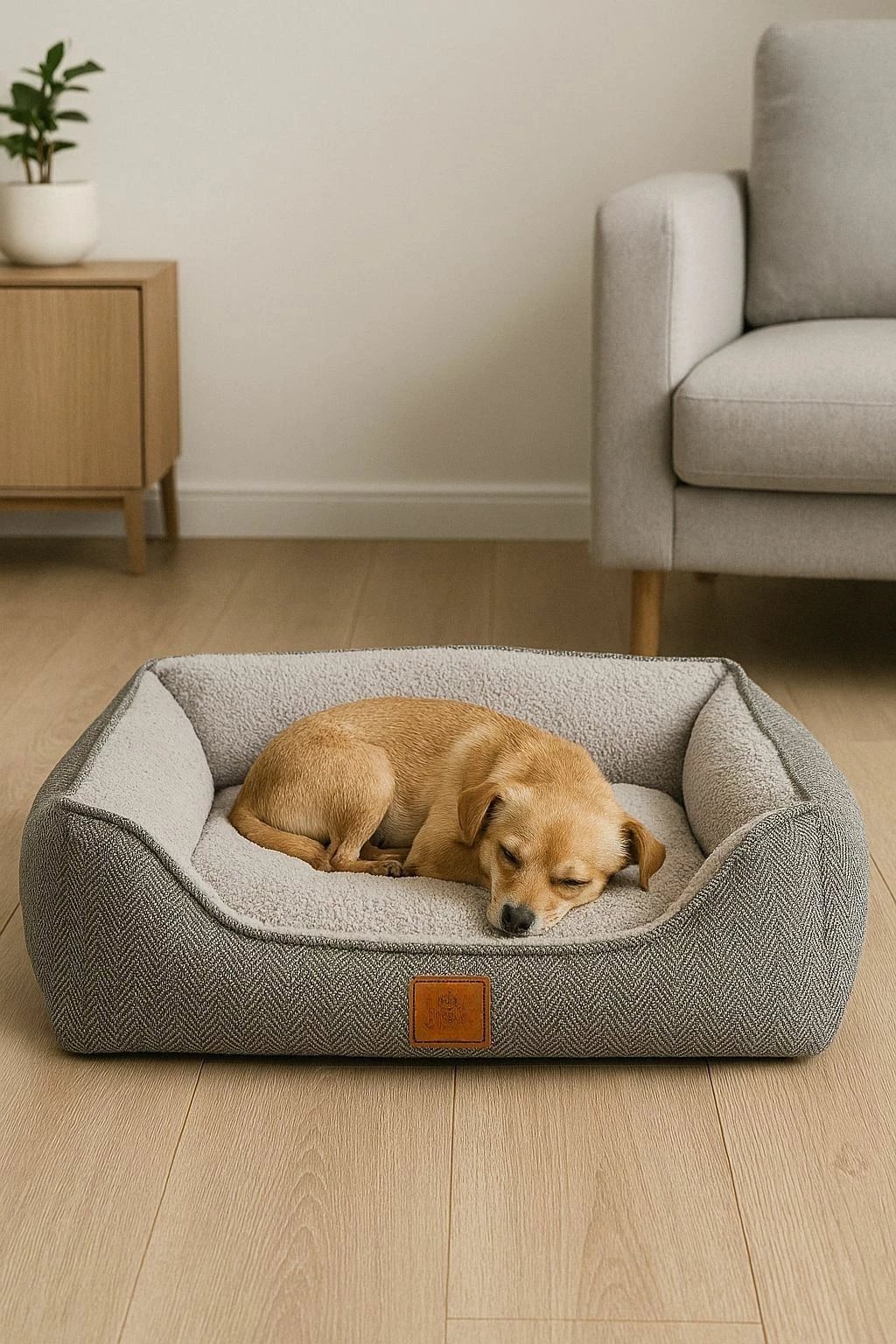 Shtrat për kafshë, Paws & Whiskers, Zeus, 80x100, ngjyrë gri