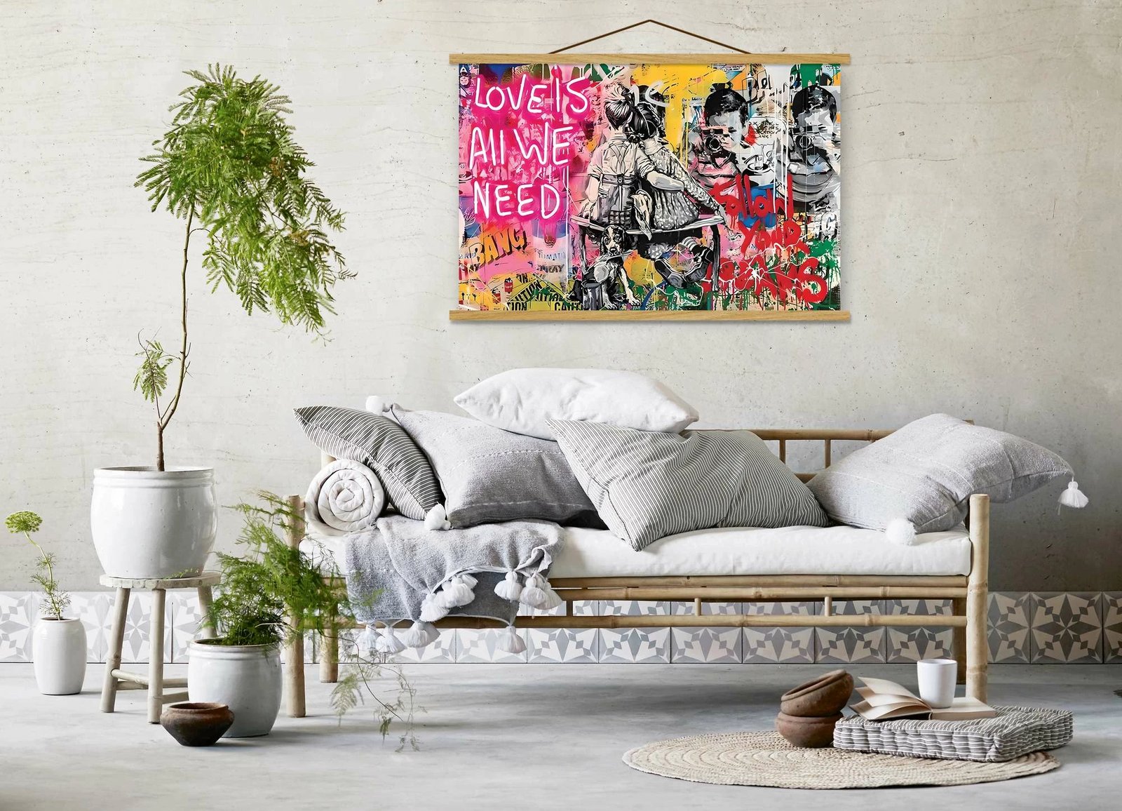 Pikturë dekorative me kornizë, shumëngjyrëshe, MRG64, 50x70cm