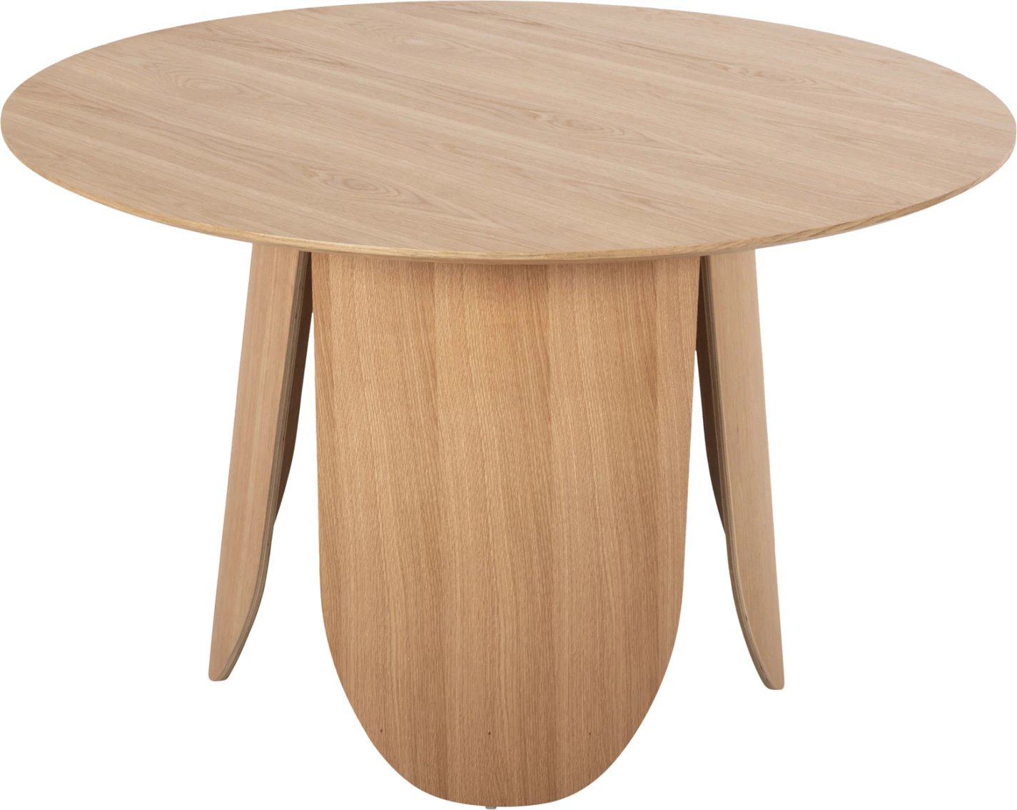 Tavolinë e rrumbullakët për ngrënie, DENTY, FH9612.01, MDF me furnir lisi, ngjyrë lisi, Φ120x75H cm