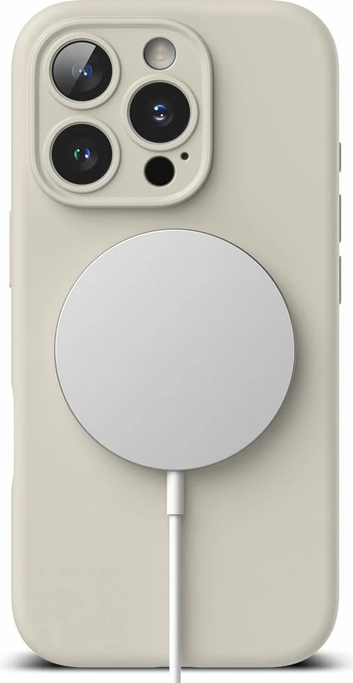 Mbështjellës Ringke Silicone MagSafe për iPhone 16 Pro, Bezhe