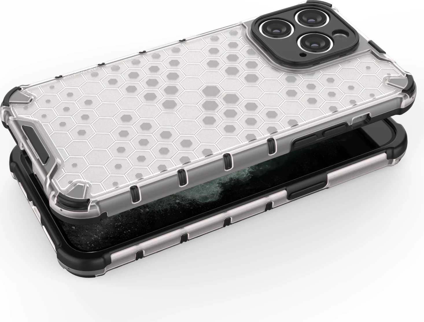 Mbështjellës Hurtel Honeycomb për iPhone 14 Pro Max, i zi