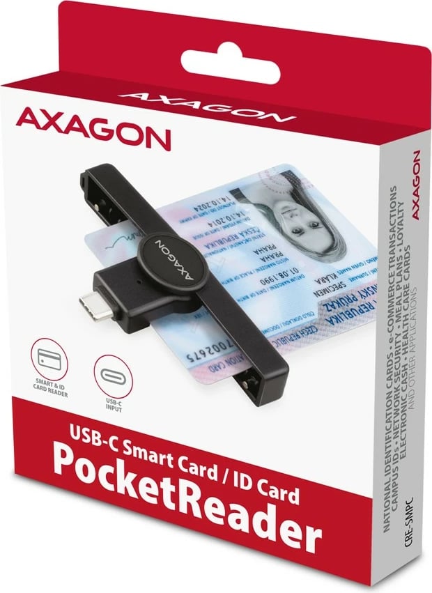 Lexues kartelash Smart AXAGON CRE-SMPC, USB-C, i zi