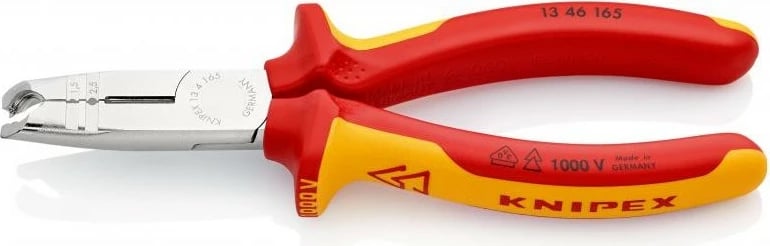 Kërrabza zhveshëse Knipex 13 46 165, izolim mbrojtës, 165mm, kuqe/verdhe