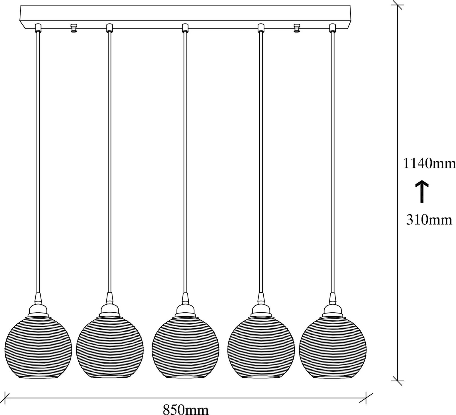 Llambë tavani Opviq, ngjyrë fume, 5 copa, 85x85cm